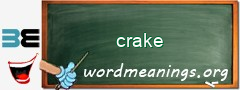 WordMeaning blackboard for crake